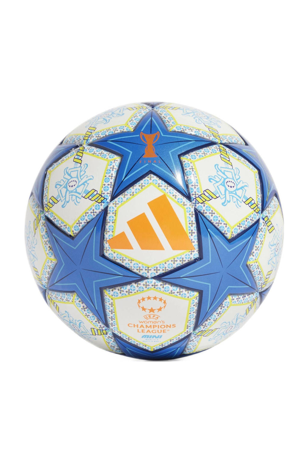adidas Performance   mini voetbal Women UEFA Cup League wit/lichtblauw maat 2