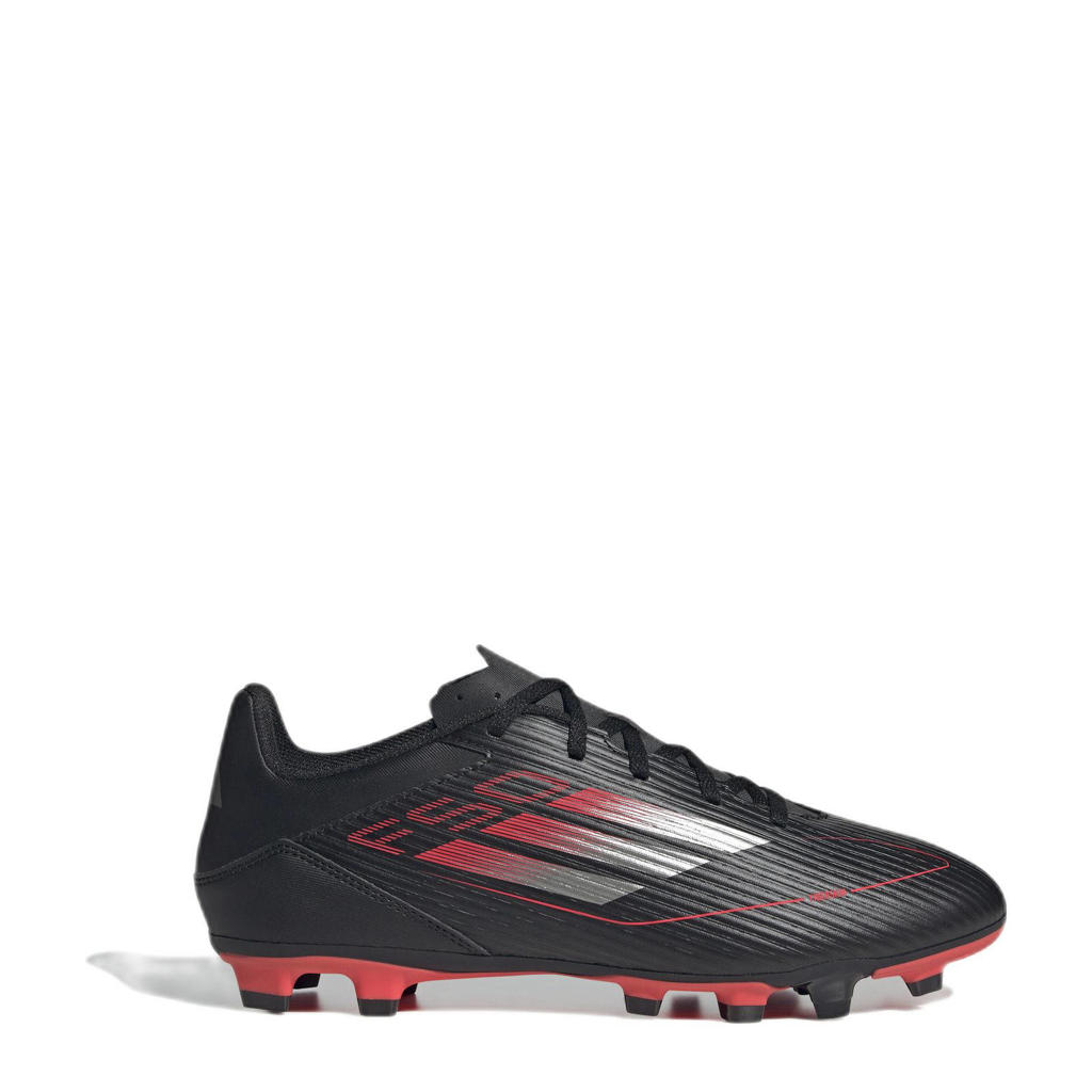 Zwart en rode unisex adidas Performance F50 Club voetbalschoenen van imitatieleer