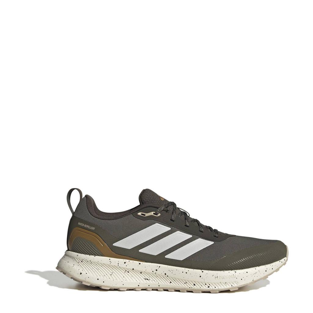 Olijfgroen en witte heren adidas Performance Runfalcon hardloopschoenen van mesh-pu/voering: mesh/voetbed: eva met veters
