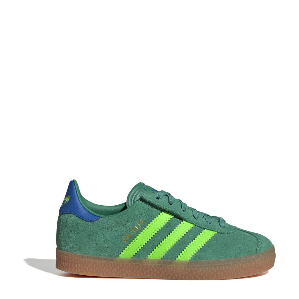 Groen en blauwe jongens en meisjes adidas Originals Gazelle sneakers felgroen van suède/voering: mesh/voetbed: eva met veters