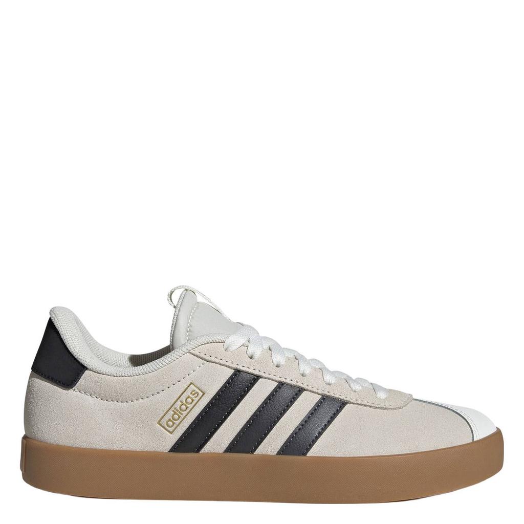 Beige en zwarte dames adidas Sportswear VL Court 3.0 sneakers van imitatieleer/voering: mesh/voetbed: eva met veters