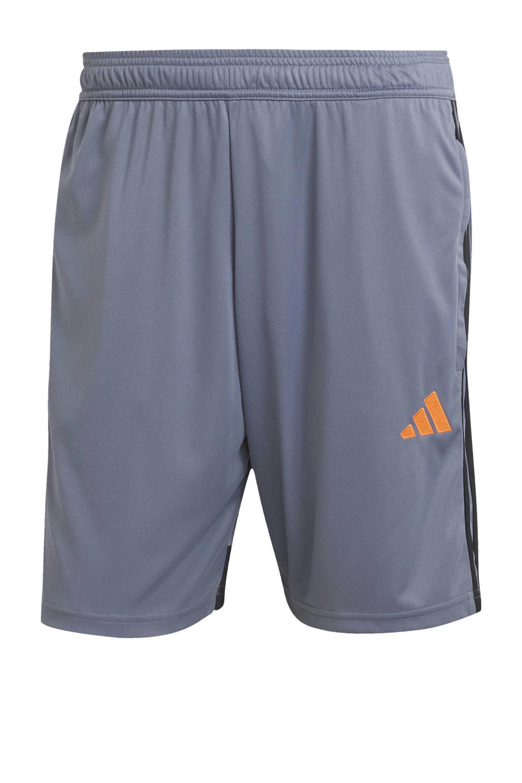 Grijs, zwart en oranje heren adidas Performance voetbalshort Tiro Essentials van polyester met regular fit, regular waist en meerkleurige print