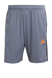 thumbnail: Grijs, zwart en oranje heren adidas Performance voetbalshort Tiro Essentials van polyester met regular fit, regular waist en meerkleurige print