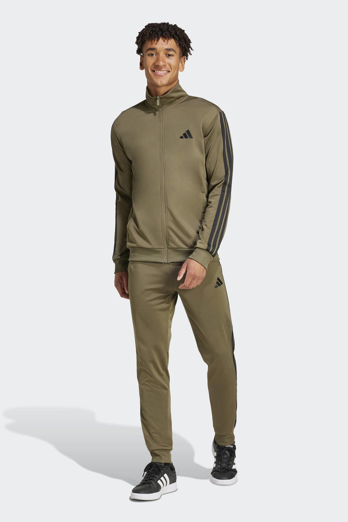 adidas Sportswear Senior trainingspak olijfgroen/zwart wehkamp