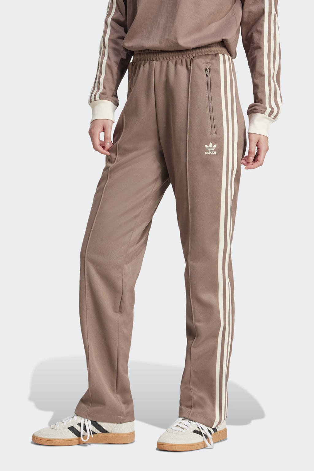 adidas Originals trainingsbroek Beckenbauer bruin wehkamp