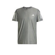 thumbnail: Grijze heren adidas Performance hardloopshirt van polyester met effen, korte mouwen en ronde hals