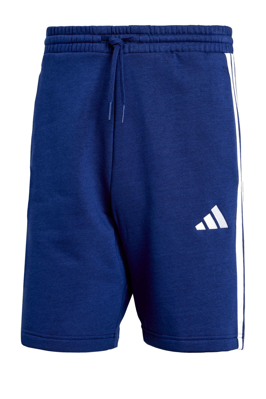 Blauw en witte heren adidas Sportswear regular sweatshort van katoen met elastische tailleband met koord en effen