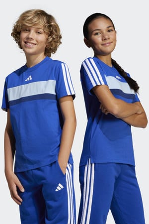 T-shirt Essentials Tiberio 3-Stripes blauw