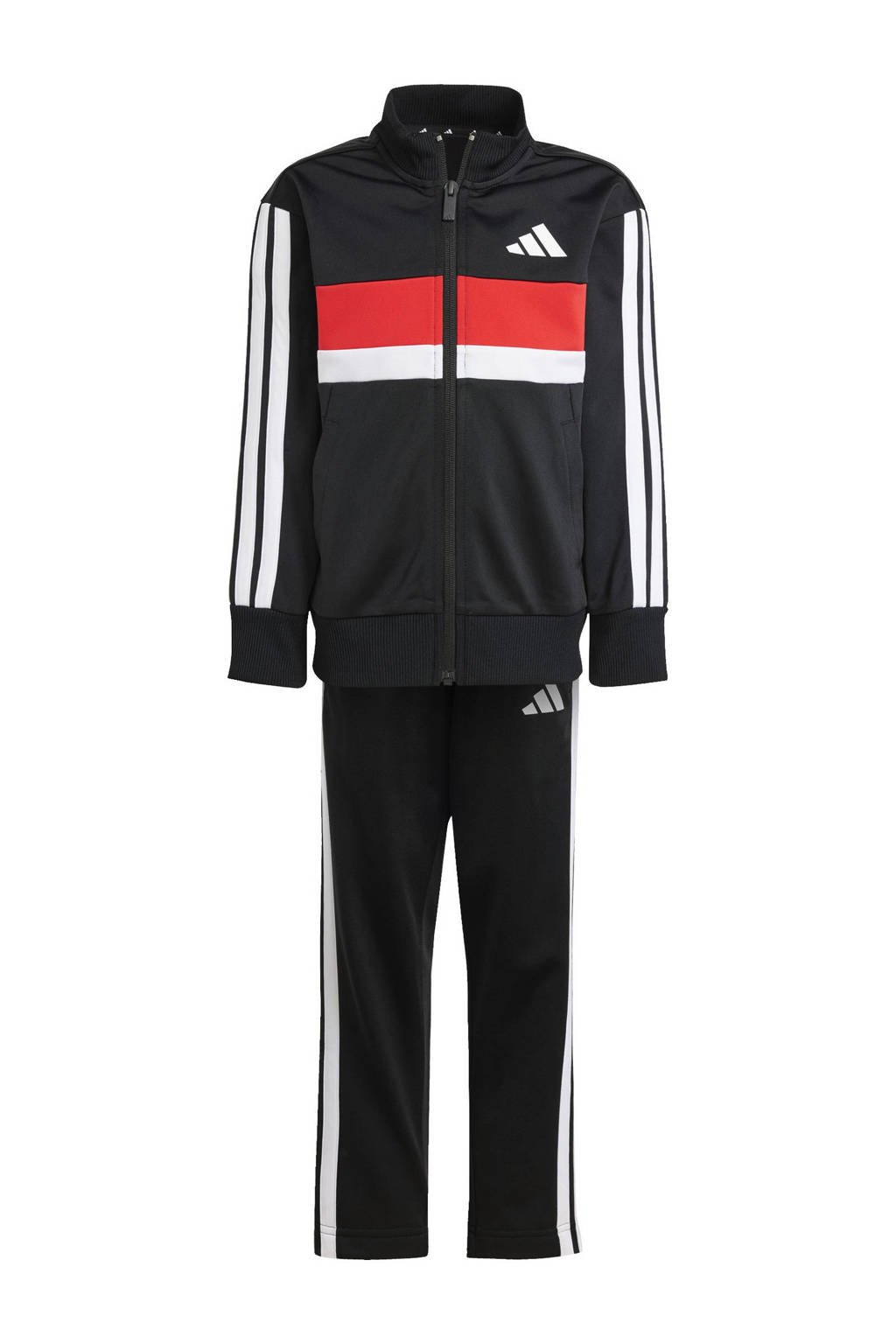 adidas Sportswear trainingspak zwart/wit/rood wehkamp