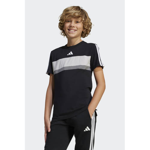 adidas Sportswear T-shirt Essentials Tiberio 3-Stripes zwart afbeelding