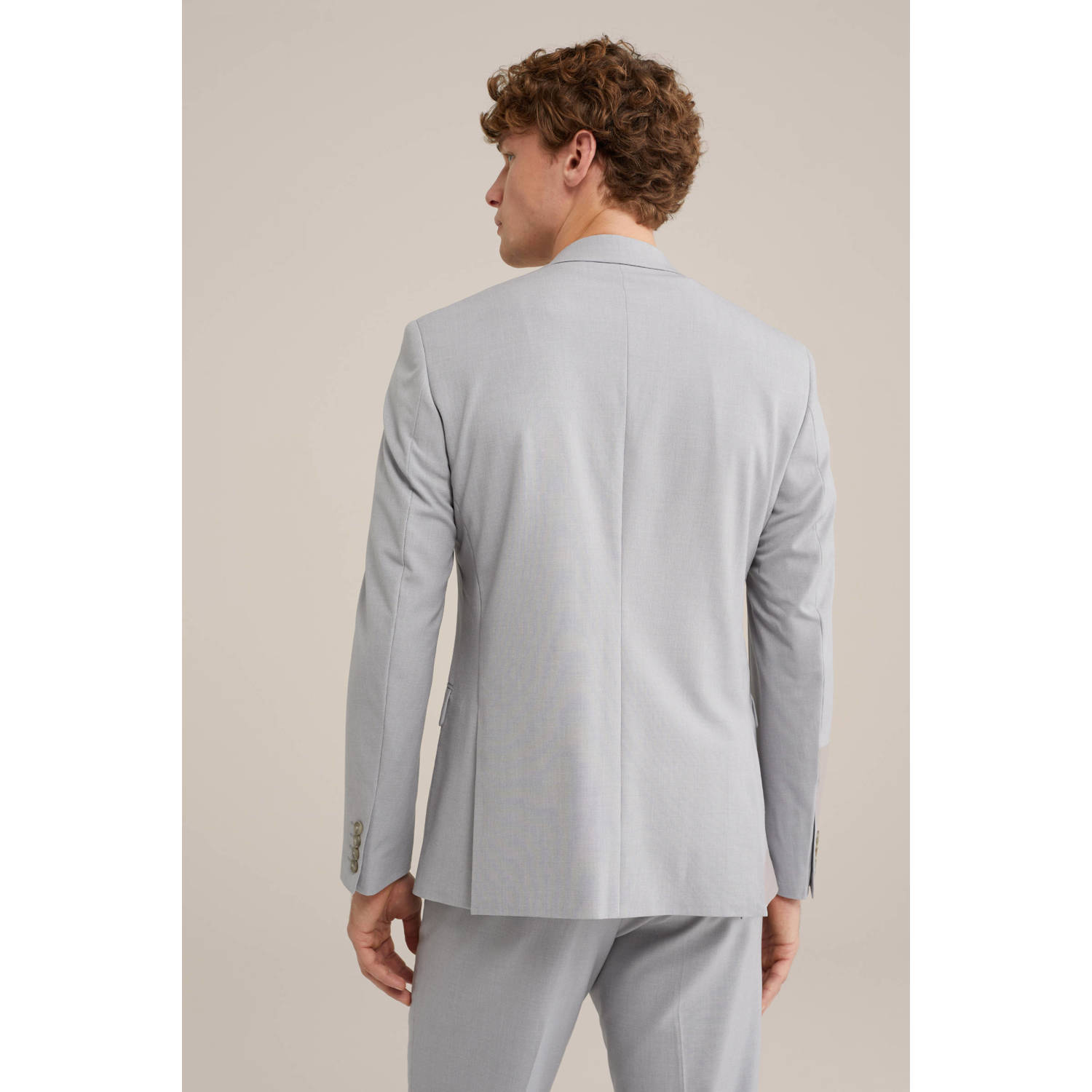 WE Fashion WE Fundamentals Tall fit colbert lichtgrijs
