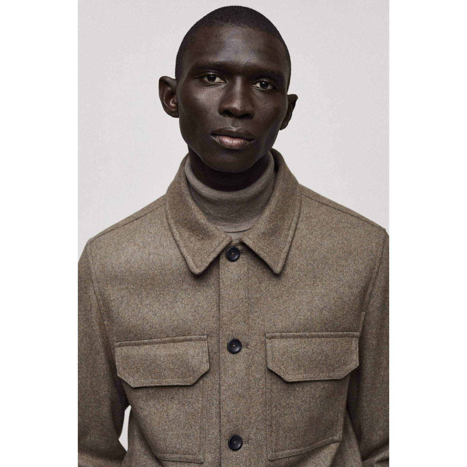 Mango Man overshirt bruin