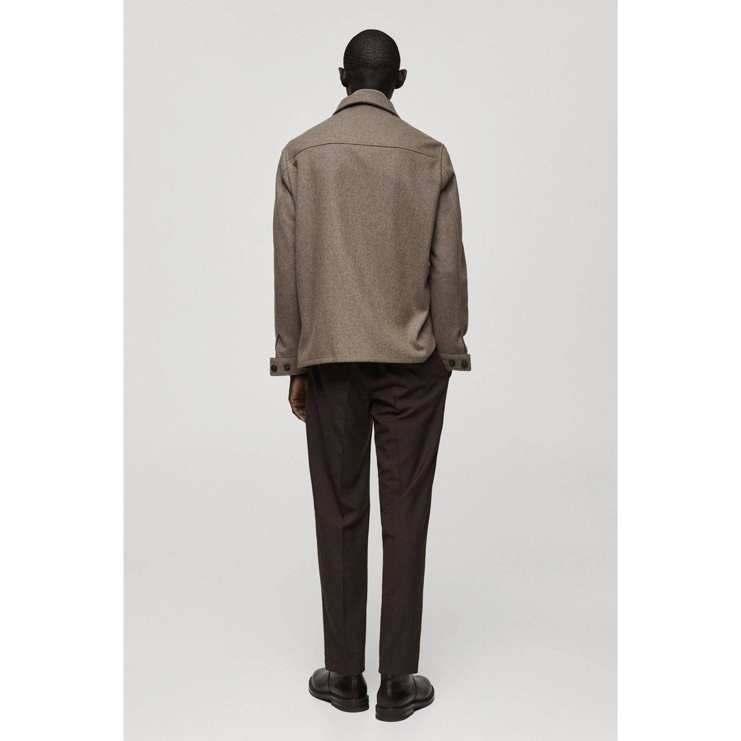 Mango Man overshirt bruin