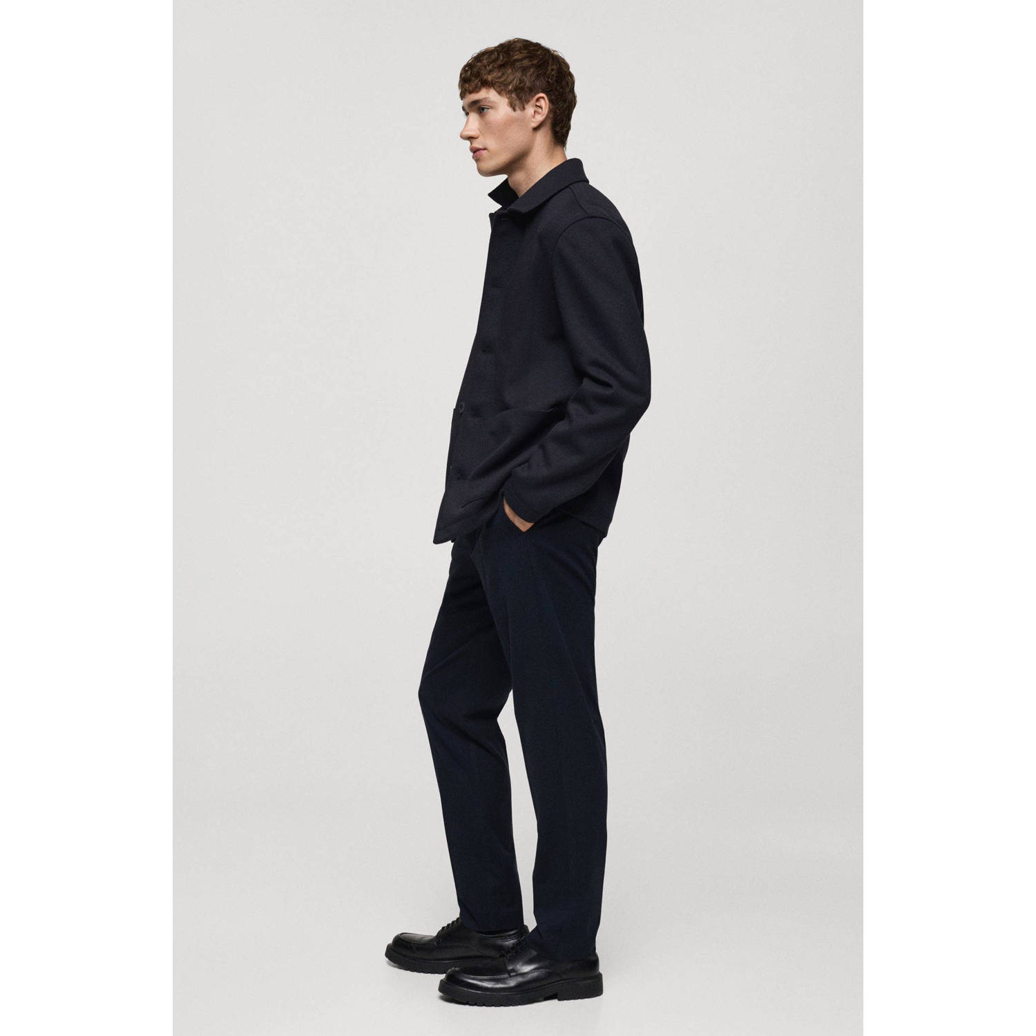 Mango Man overshirt donkerblauw