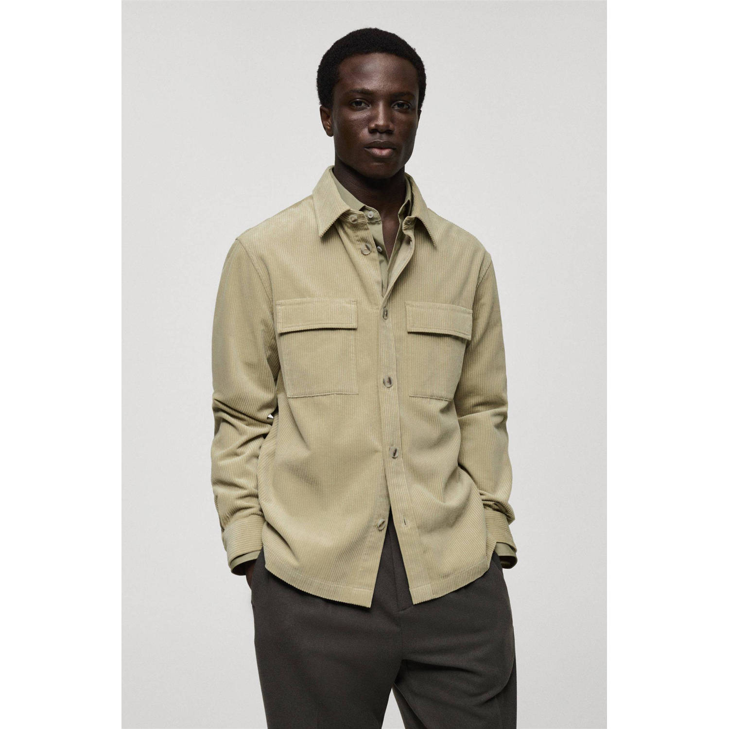 Mango Man overshirt groen