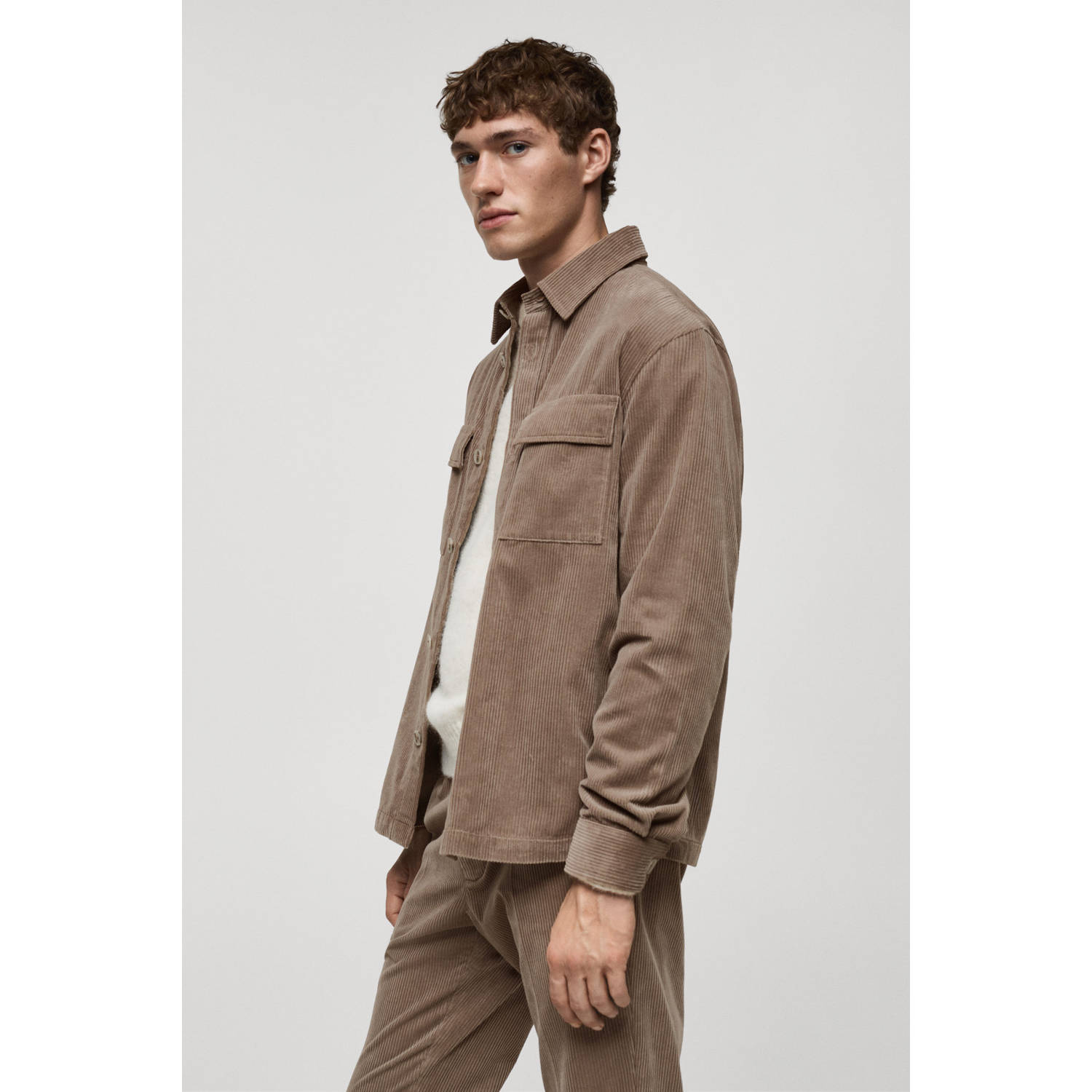 Mango Man overshirt bruin