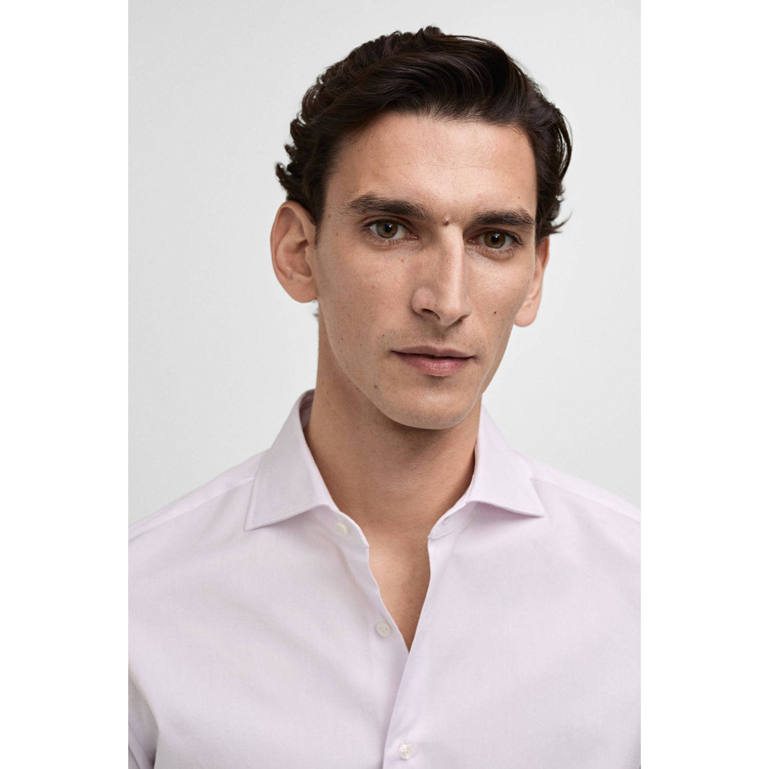 Mango Man casual overhemd roze
