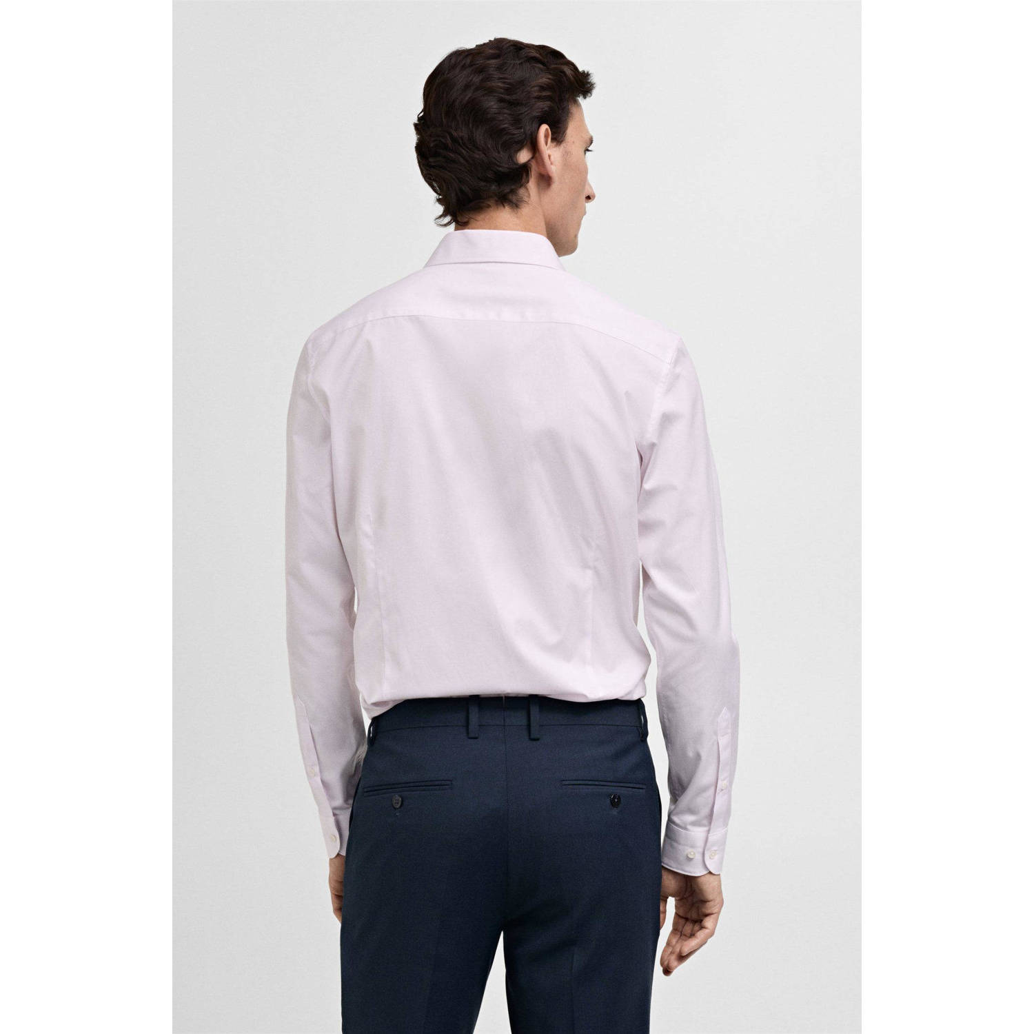 Mango Man casual overhemd roze