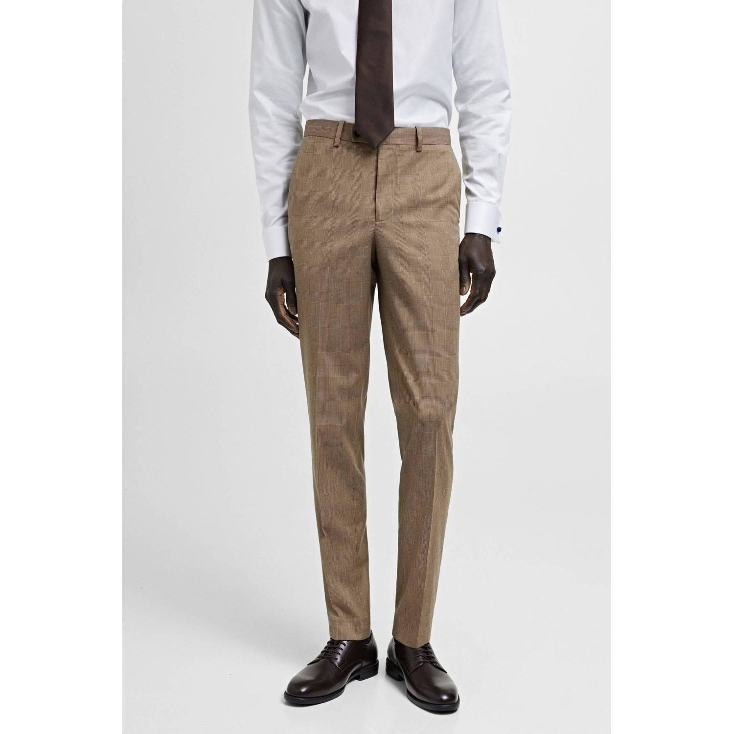 Mango Man slim pantalon bruin