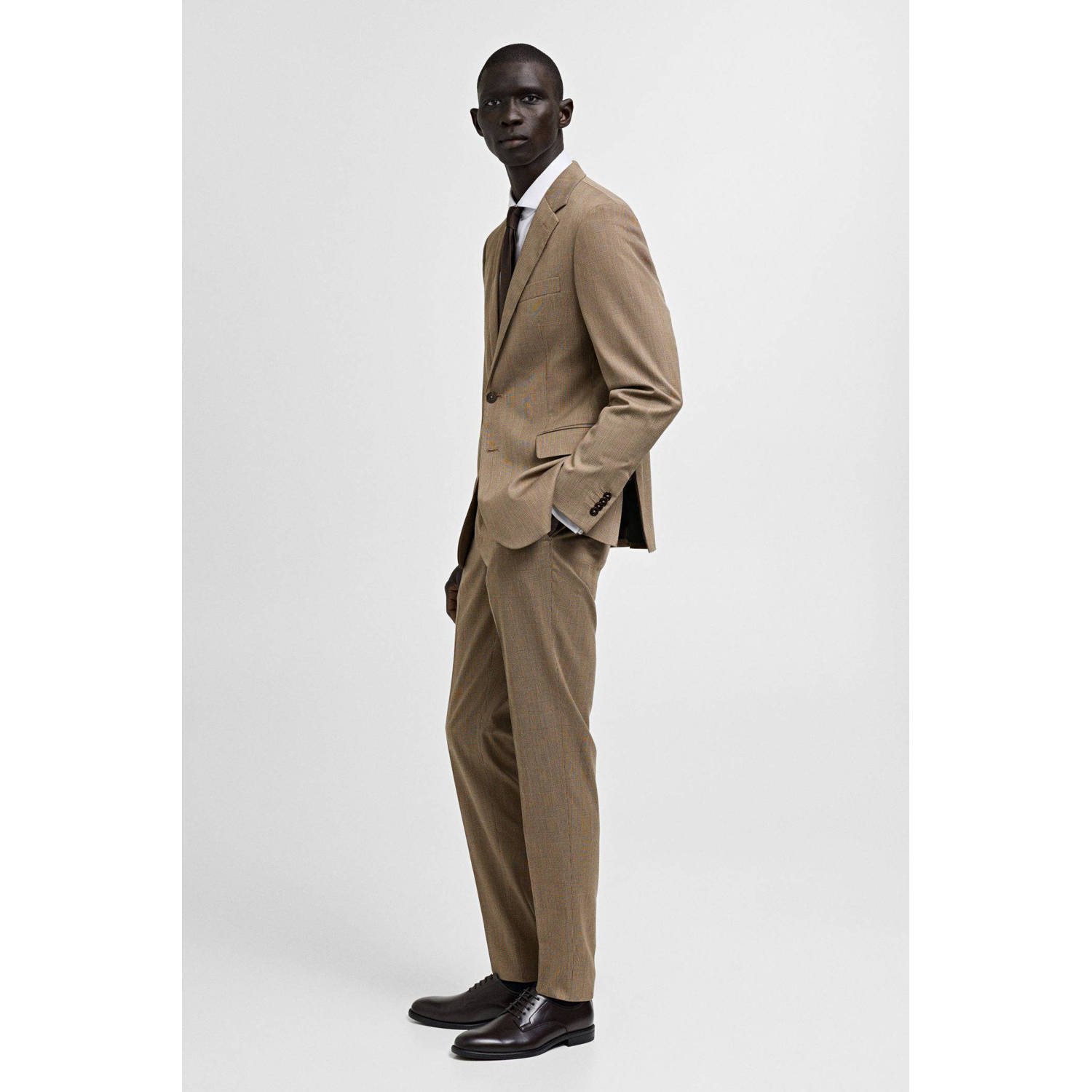 Mango Man slim pantalon bruin