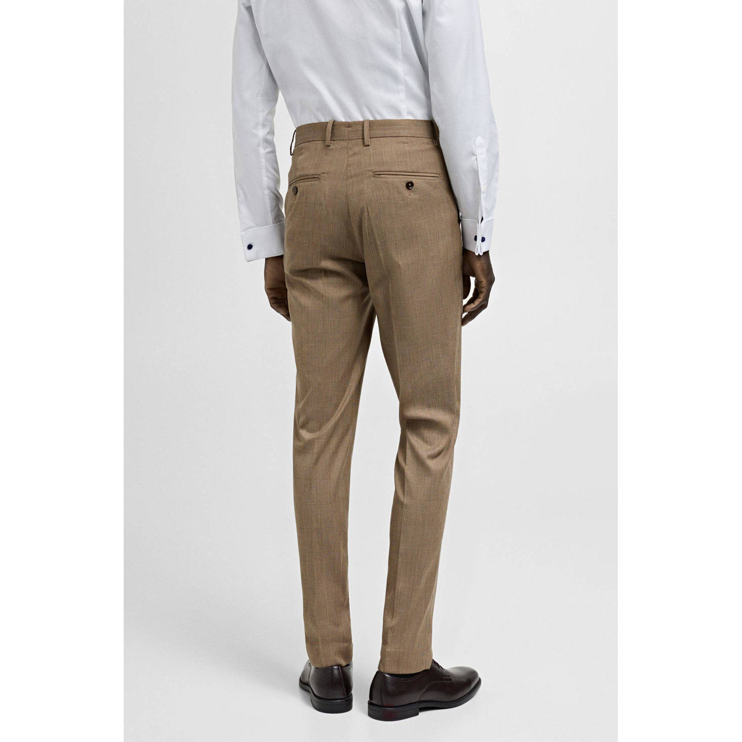 Mango Man slim pantalon bruin