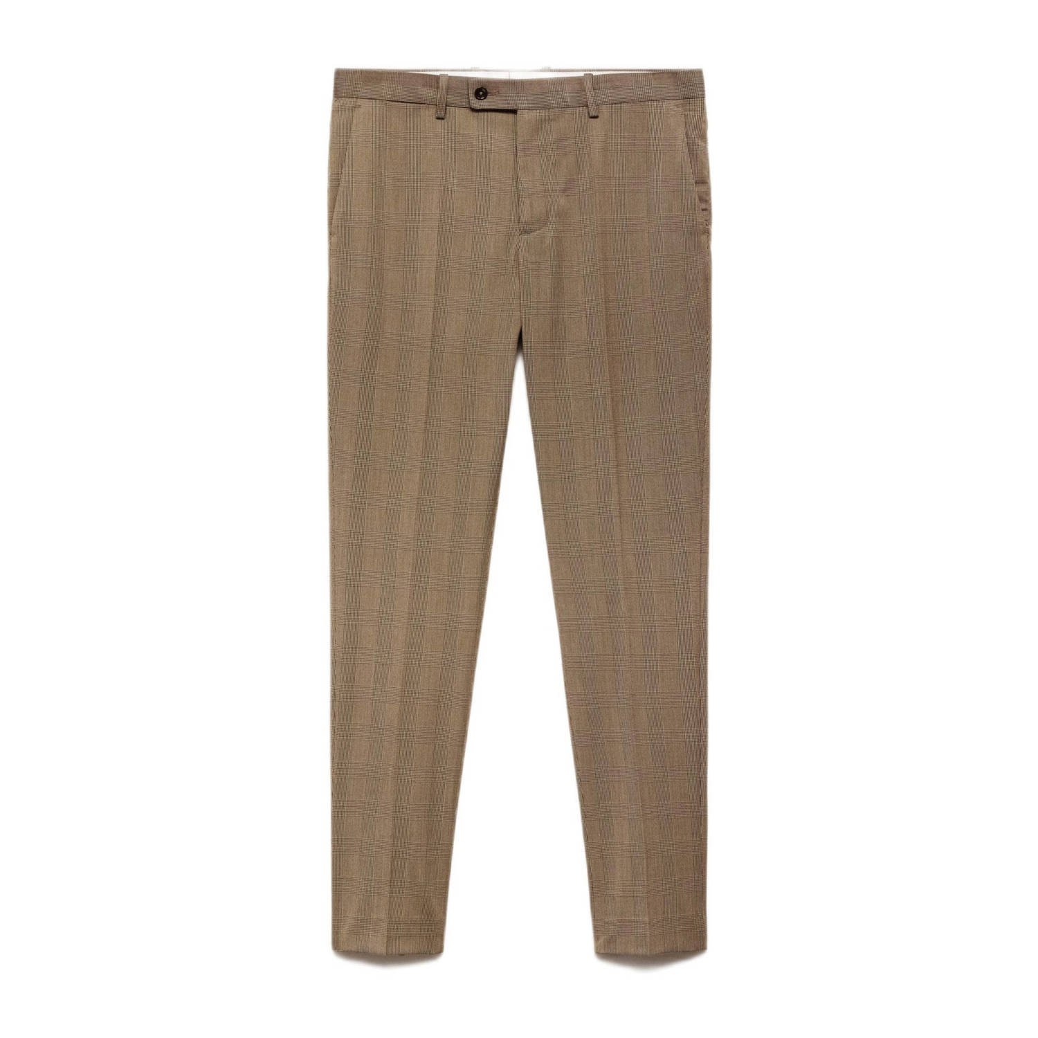 Mango Man slim pantalon bruin