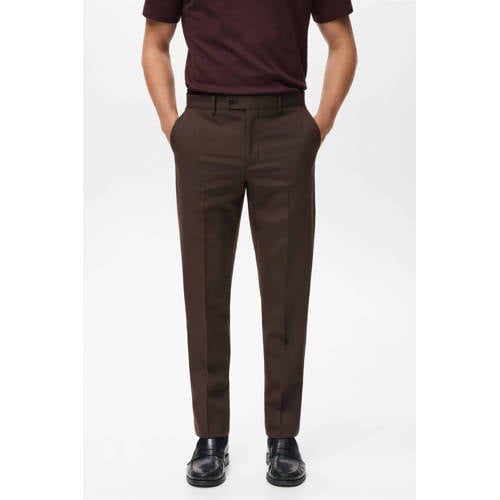 Mango Man x Casper Ruud slim chino met wol bruin afbeelding