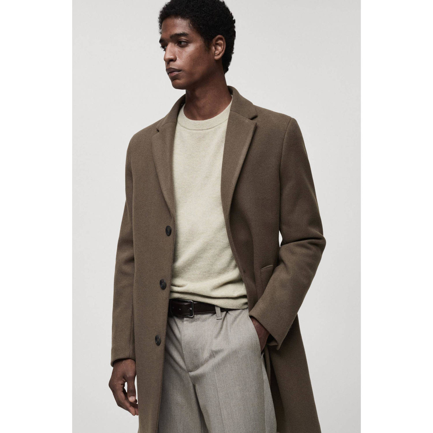 Mango Man manteljas bruin