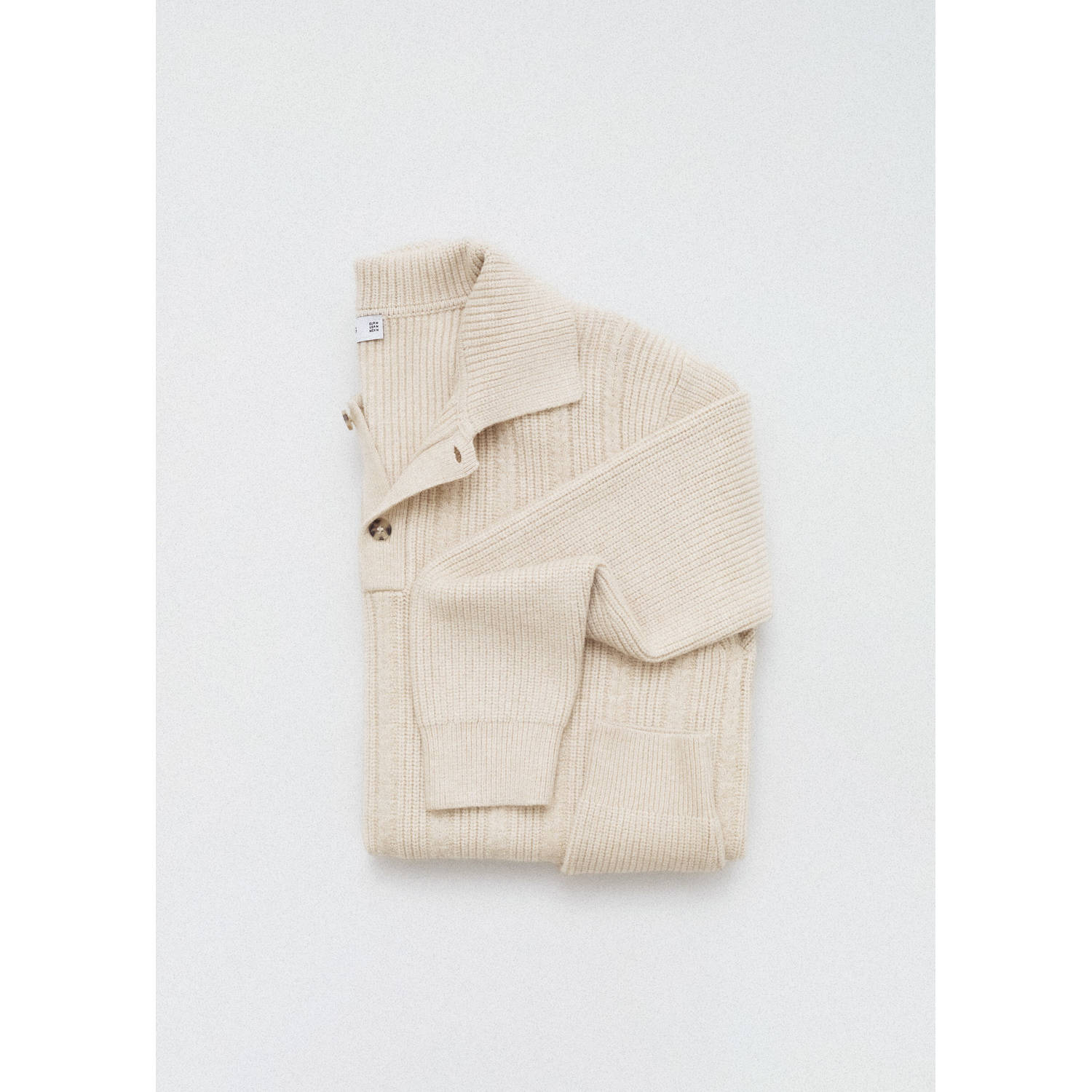 Mango Man trui grof gebreid beige