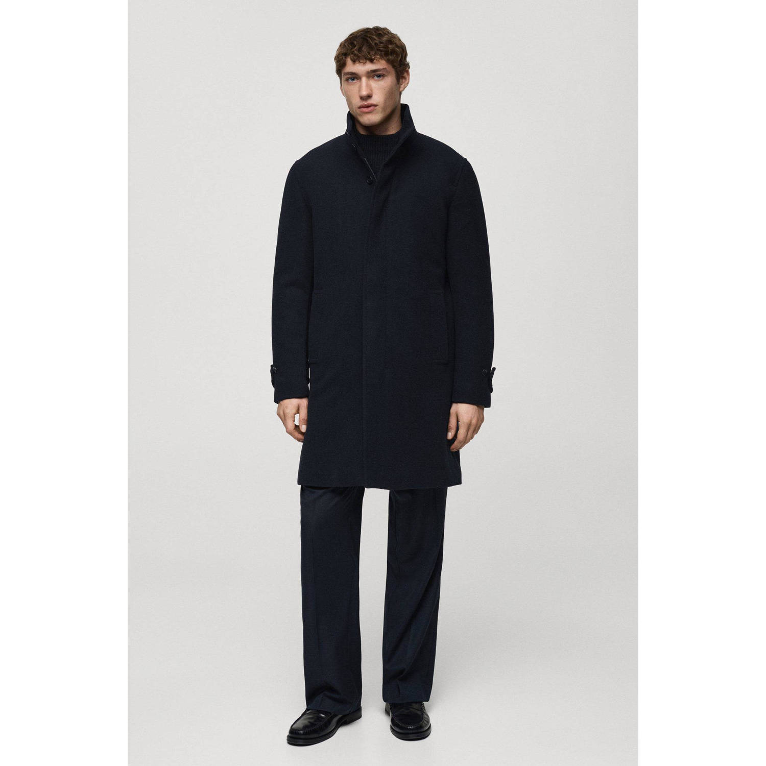 Mango Man manteljas donkerblauw