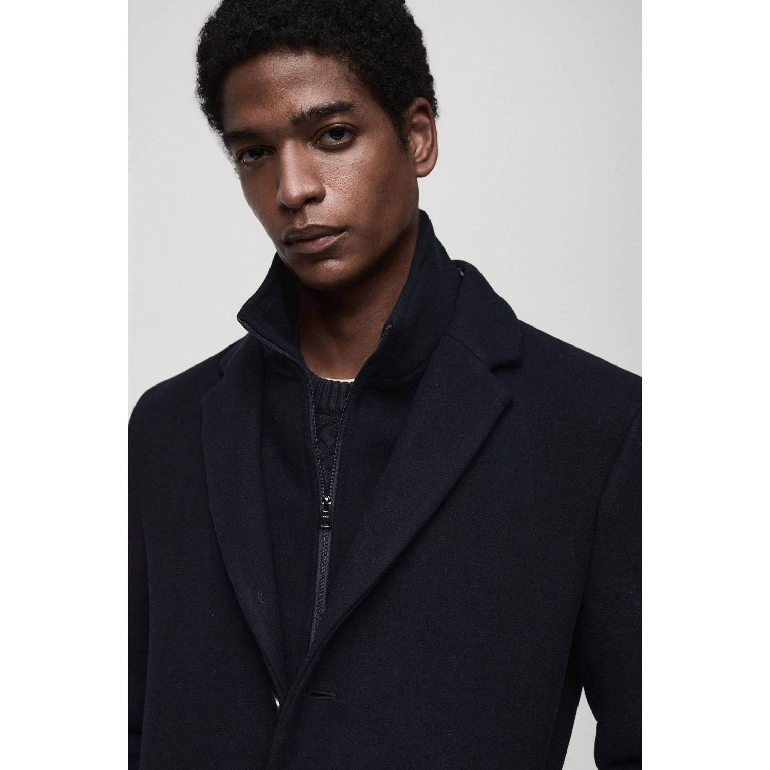 Mango Man manteljas donkerblauw