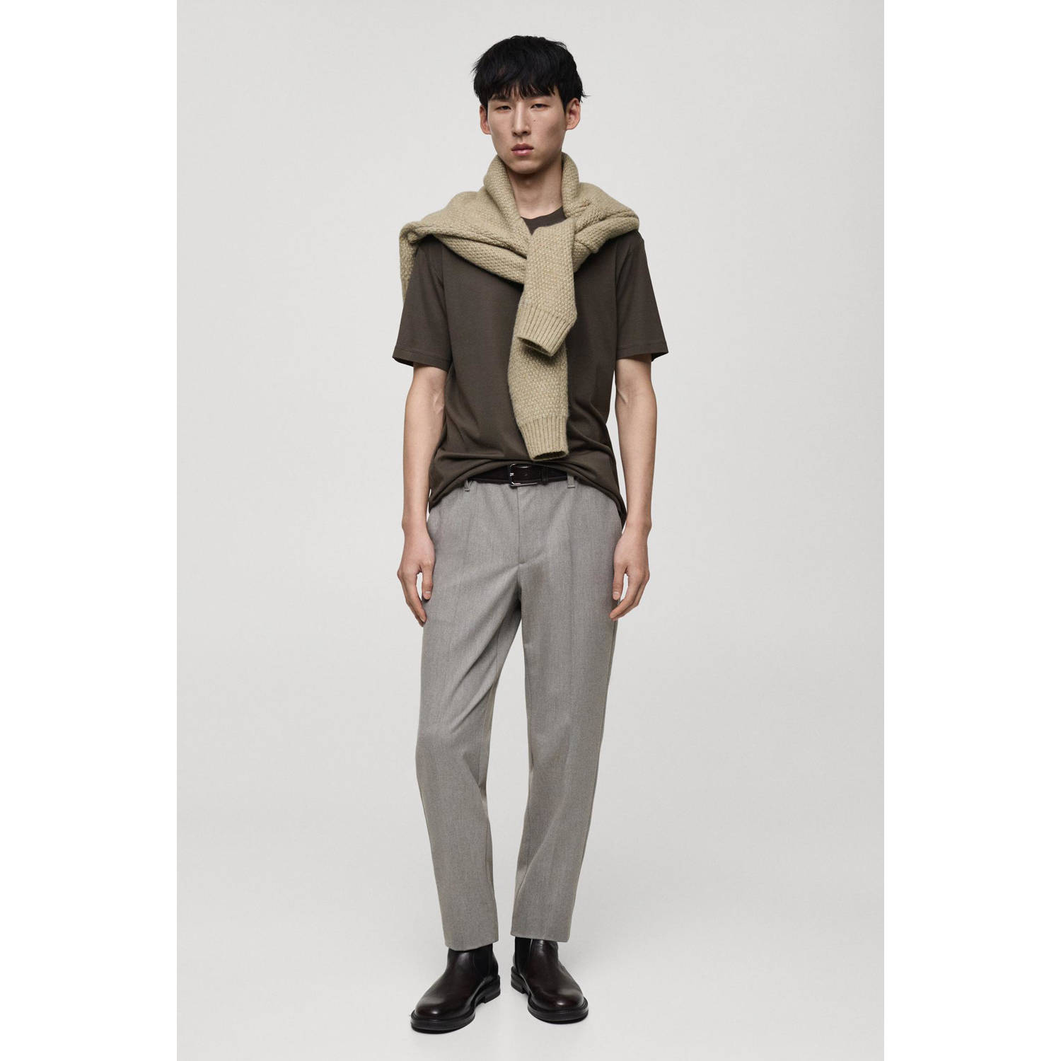 Mango Man T-shirt bruin