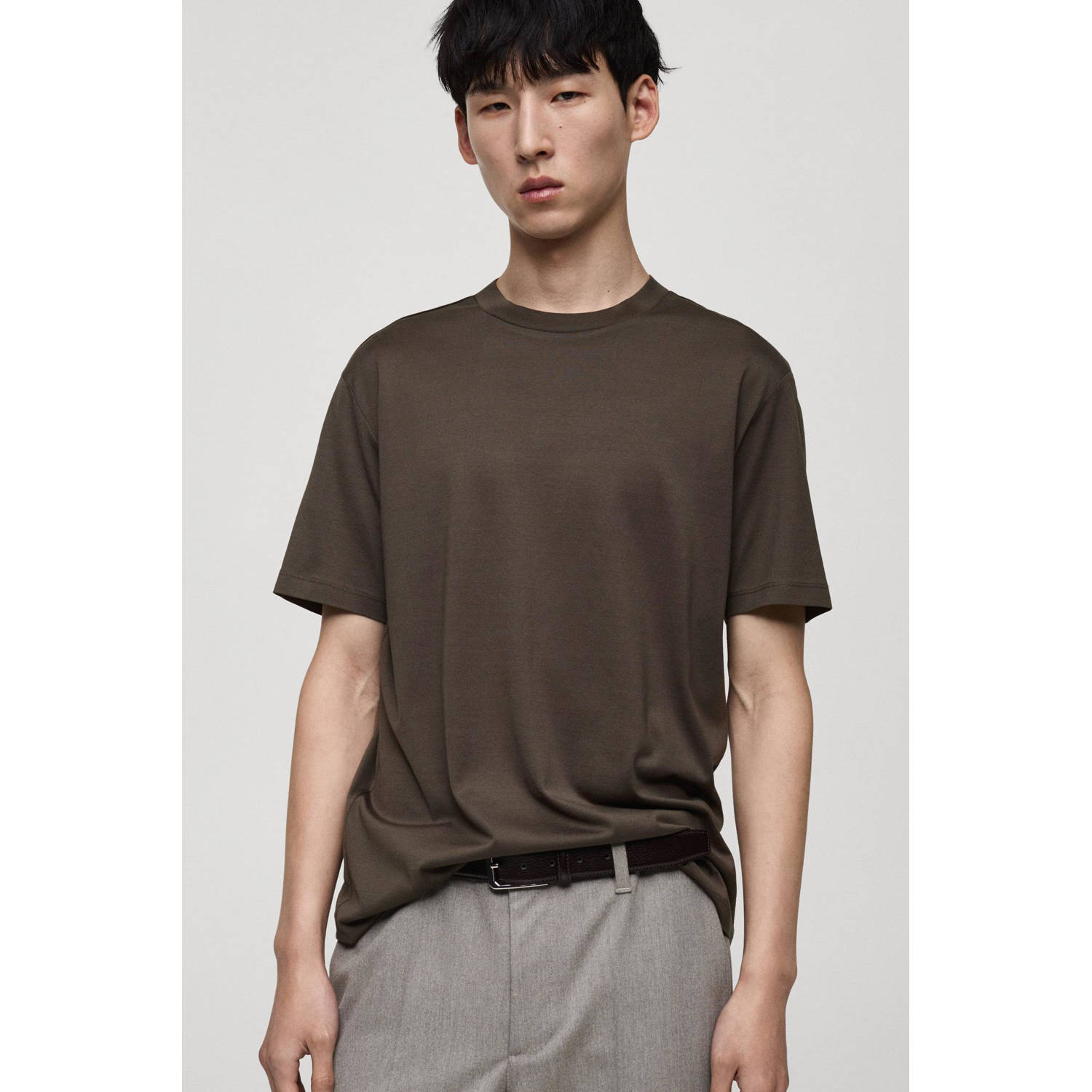 Mango Man T-shirt bruin