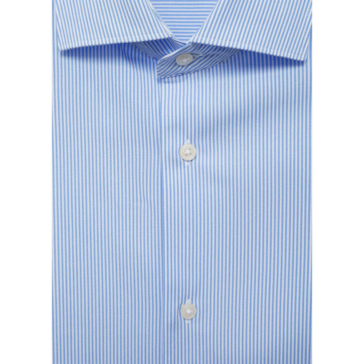 Mango Man casual gestreept overhemd blauw