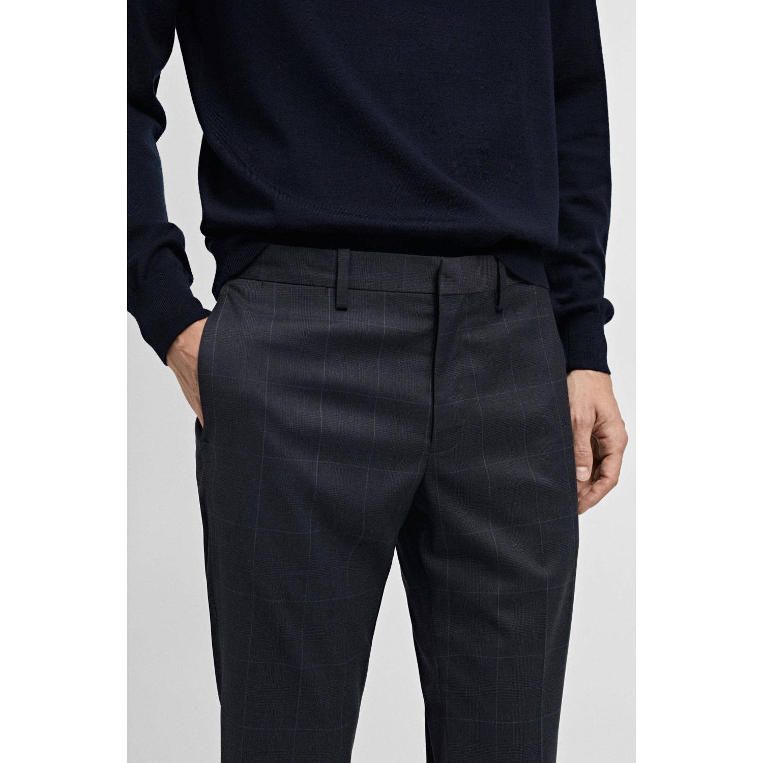 Mango Man super skinny pantalon donkerblauw