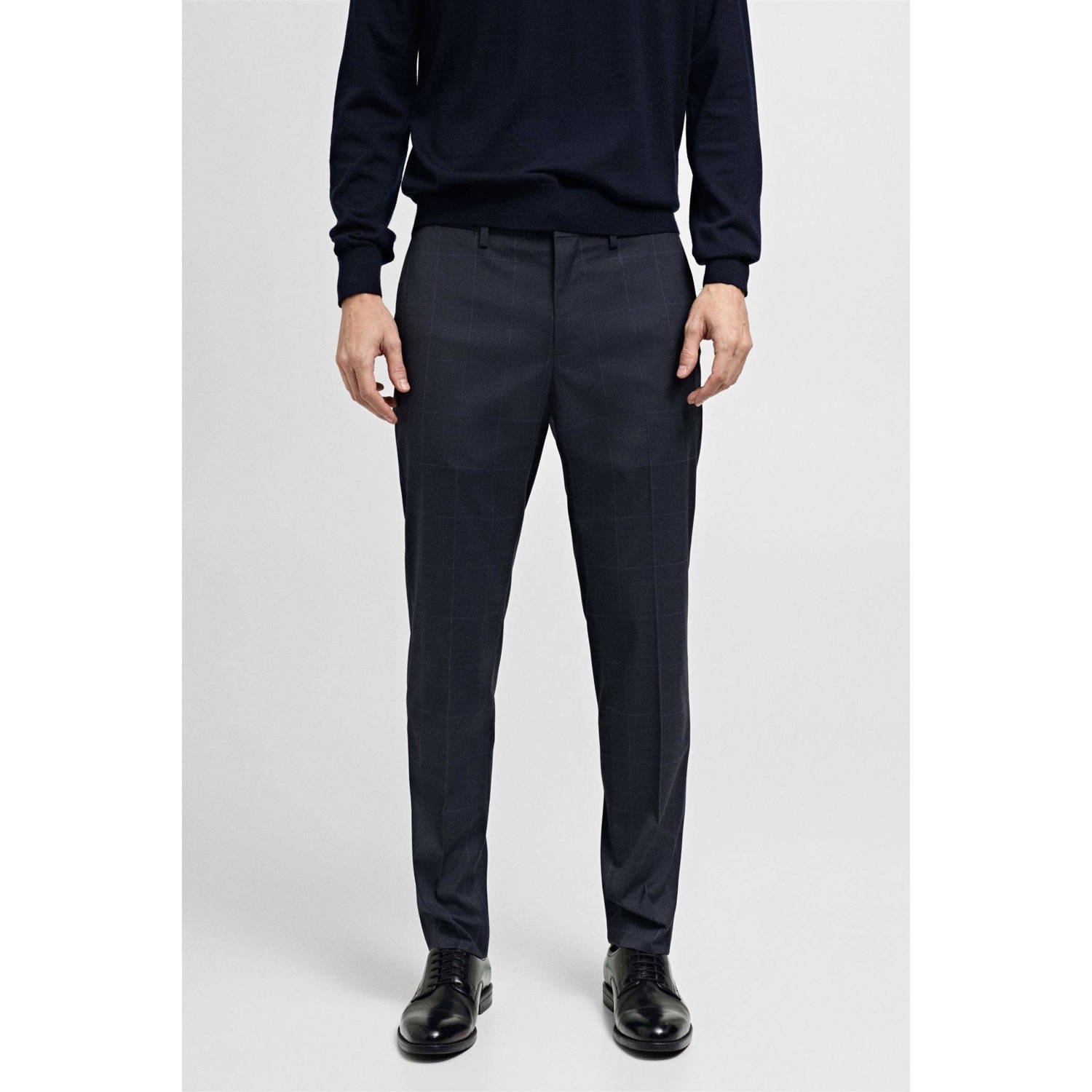 Mango Man super skinny pantalon donkerblauw