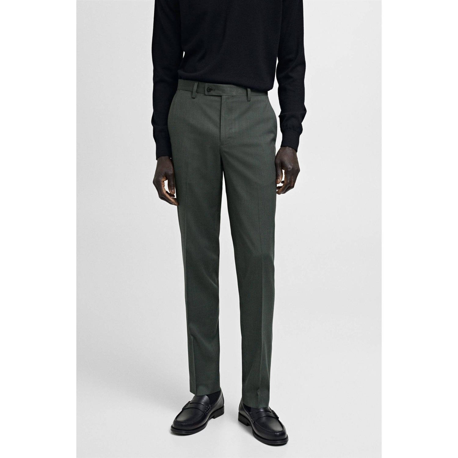 Mango Man slim pantalon groen