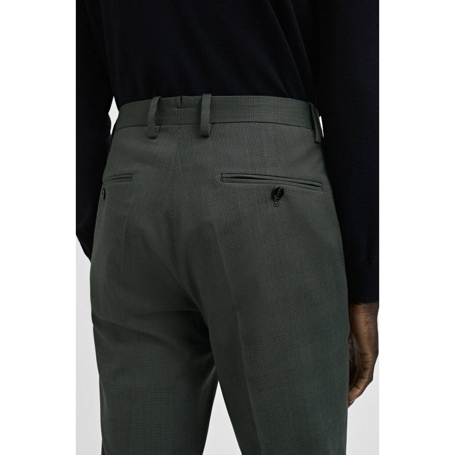 Mango Man slim pantalon groen