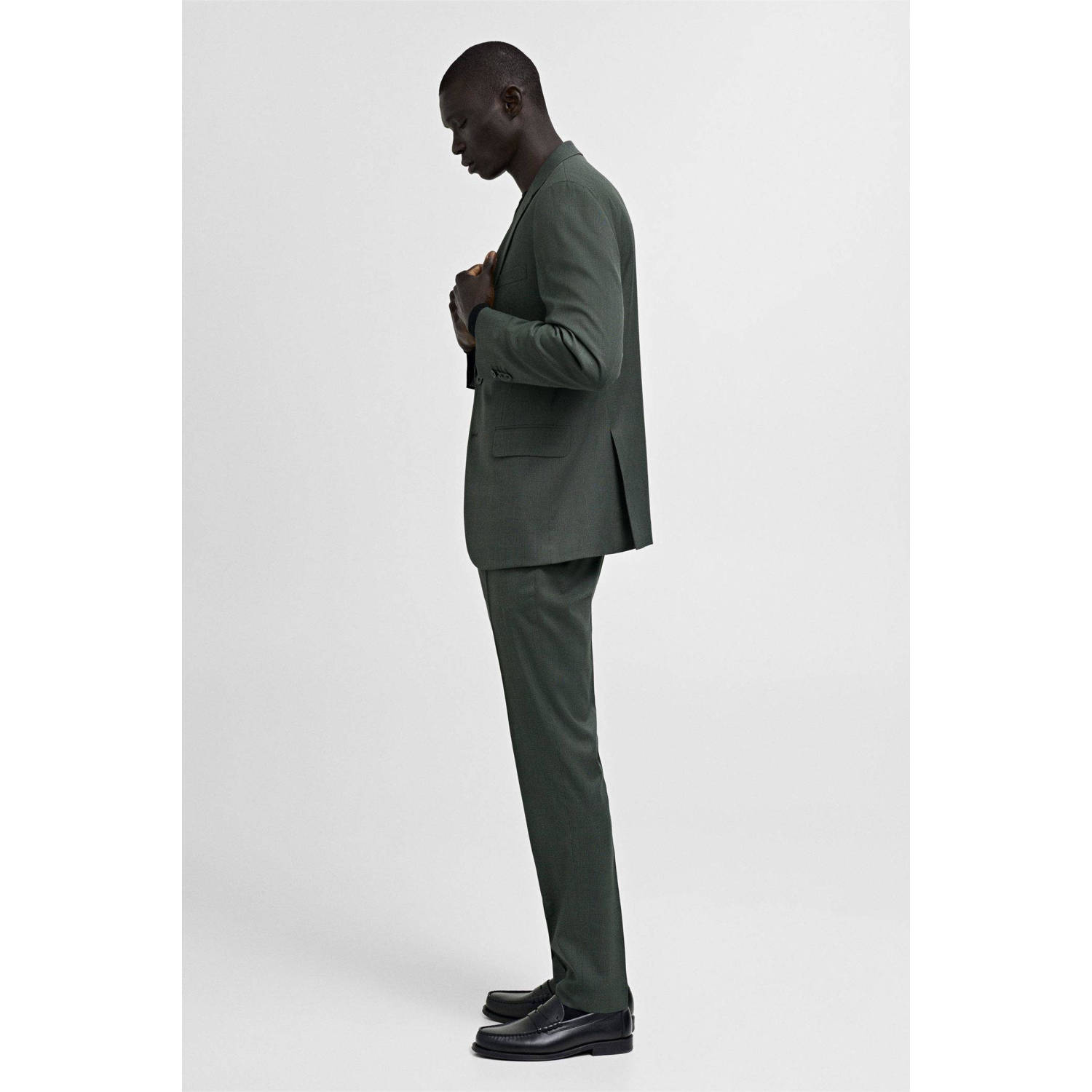 Mango Man slim pantalon groen