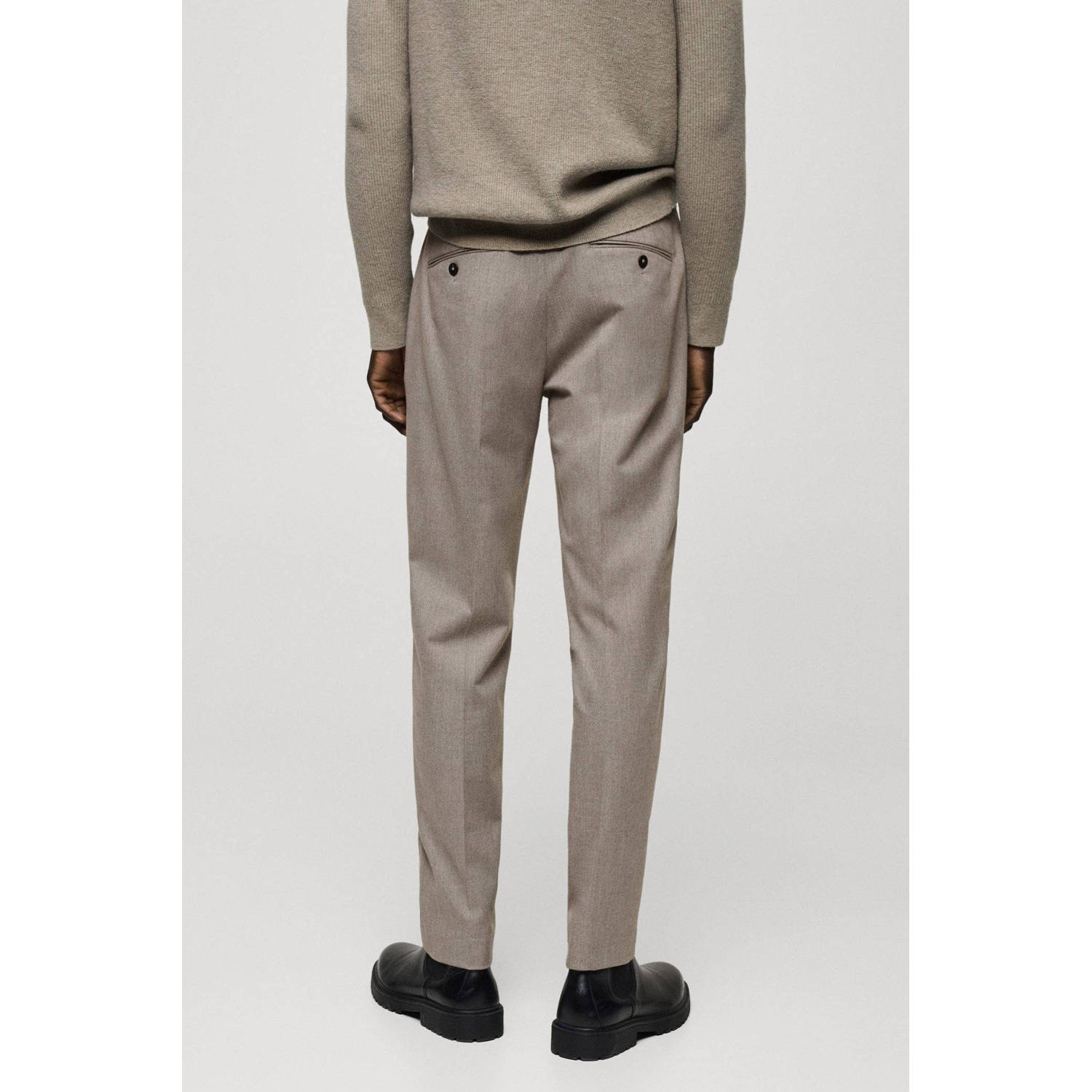 Mango Man regular pantalon grijs
