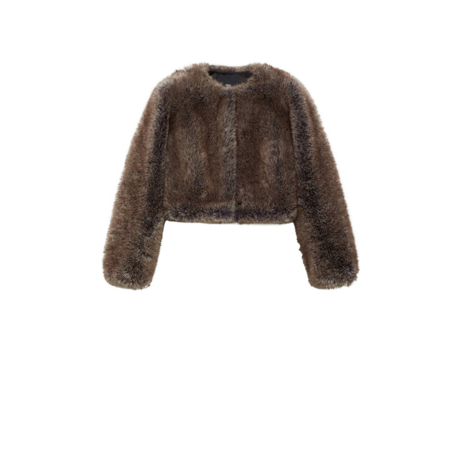 Mango faux fur jas bruin