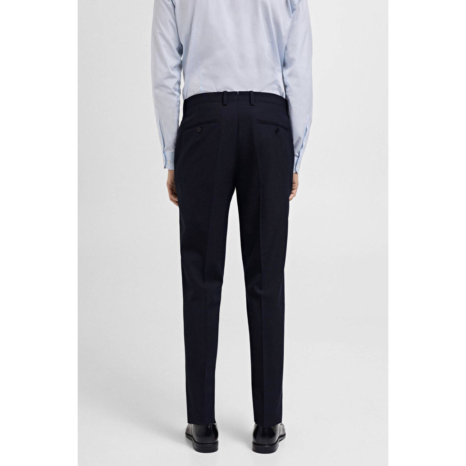 Mango Man slim pantalon donkerblauw