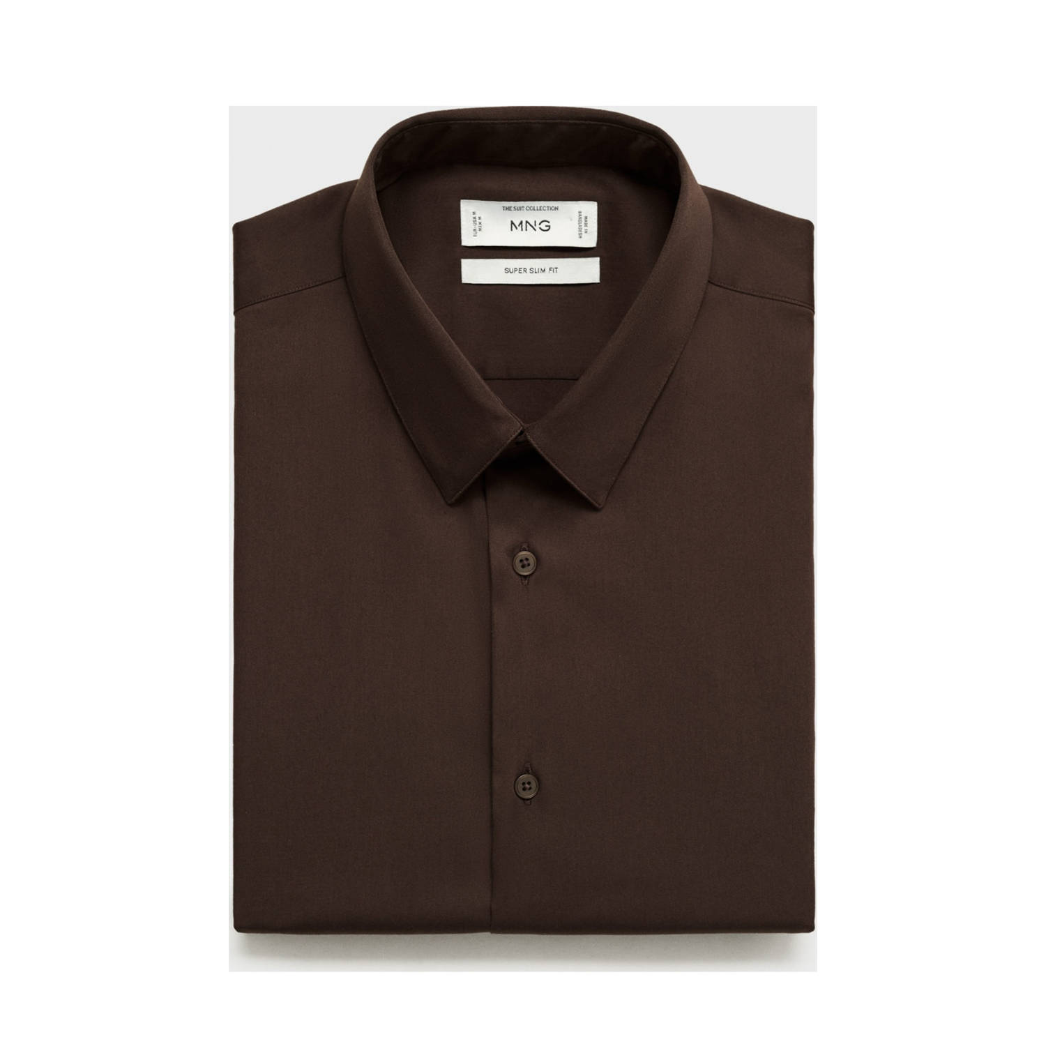 Mango Man super slim fit overhemd bruin