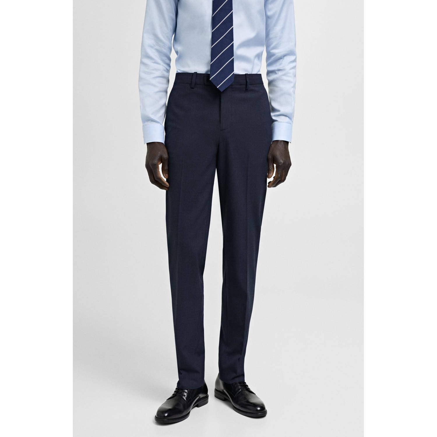 Mango Man slim pantalon donkerblauw
