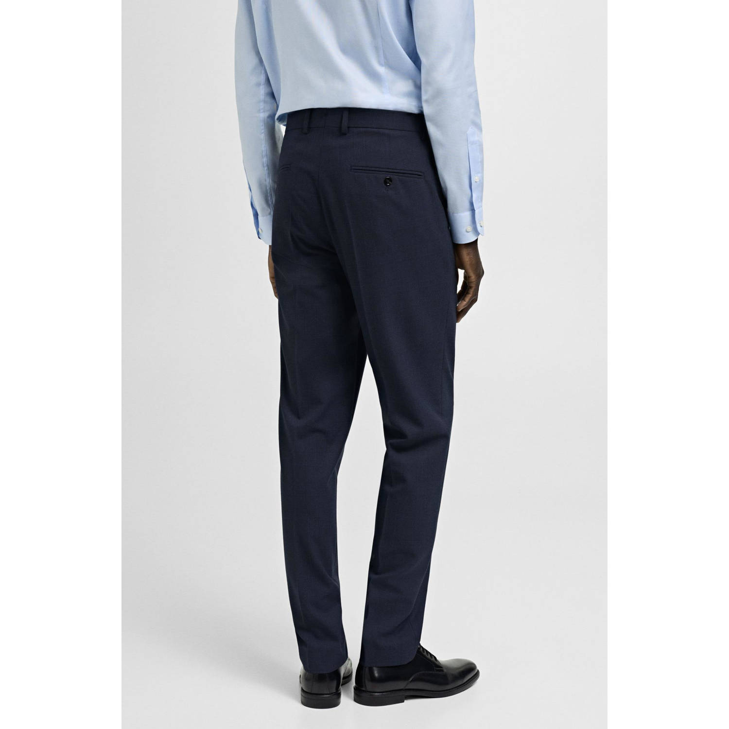 Mango Man slim pantalon donkerblauw