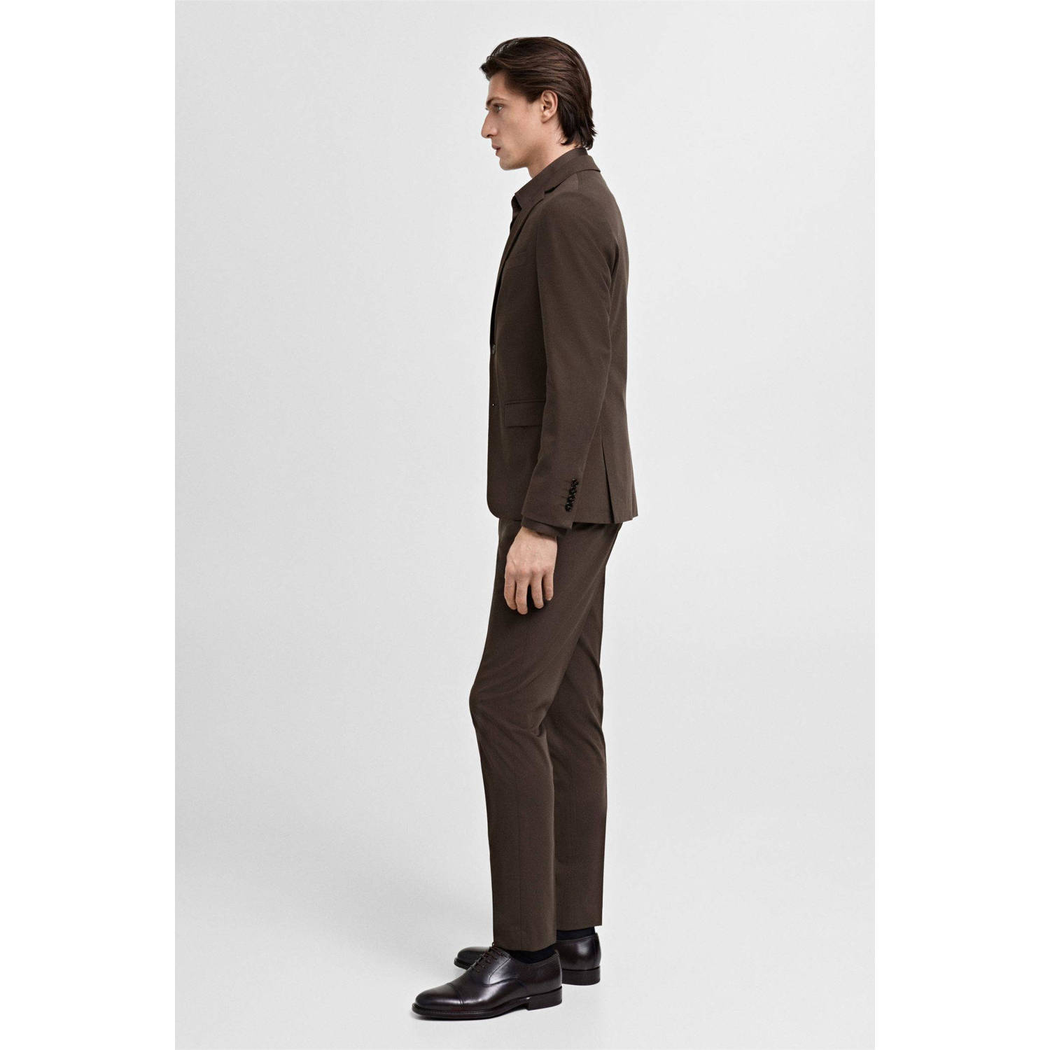 Mango Man slim pantalon bruin