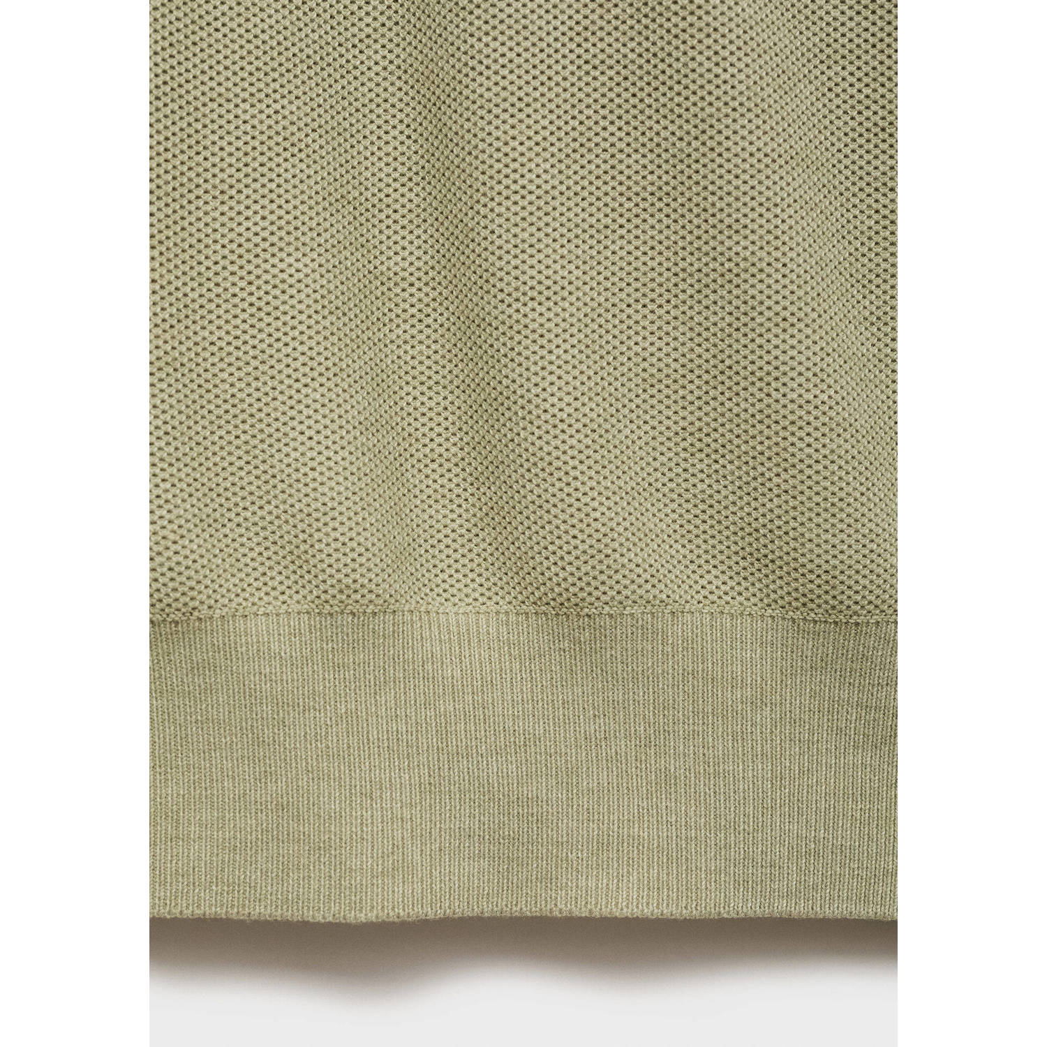 Mango Man polo fijn gebreid lichtgroen