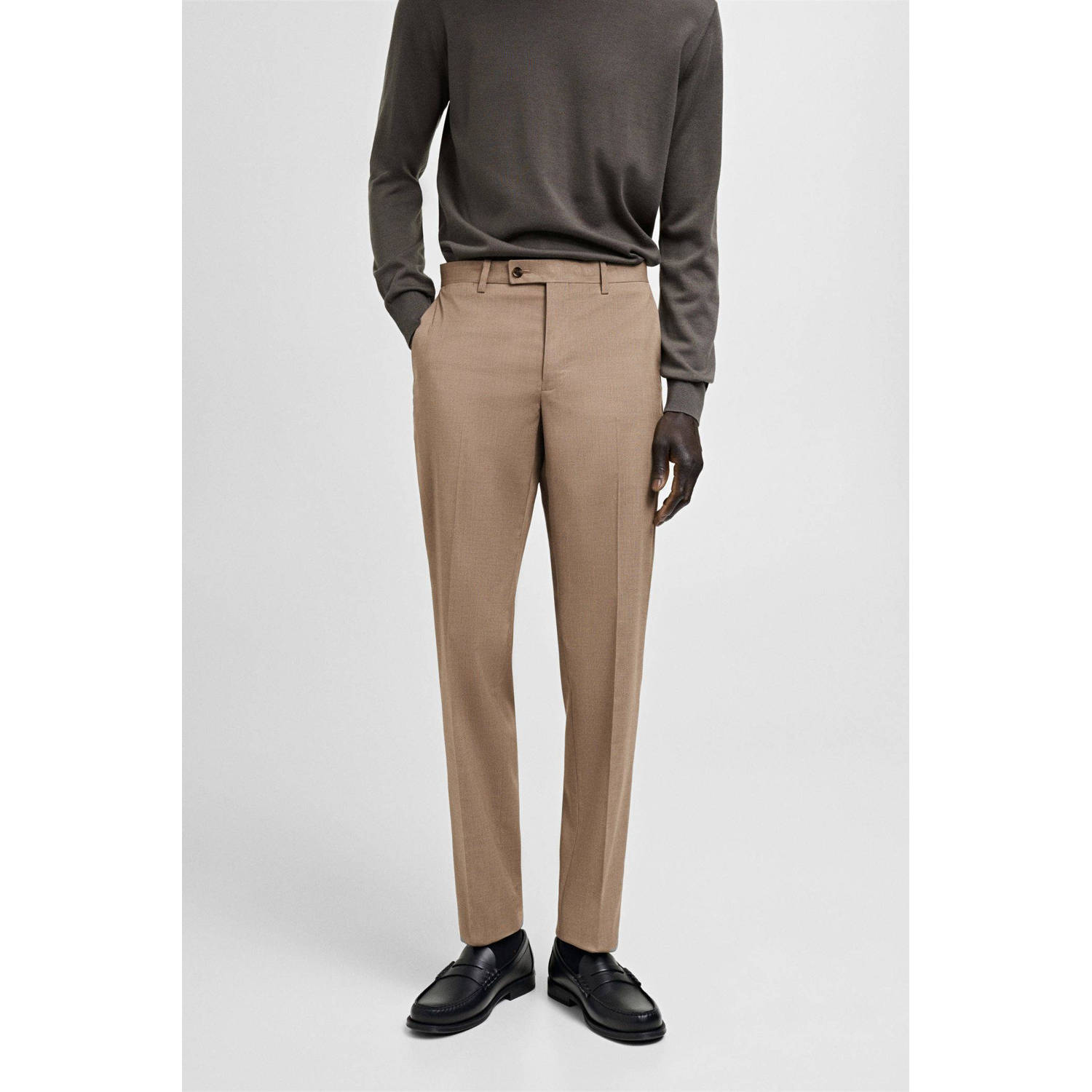 Mango Man slim pantalon beige