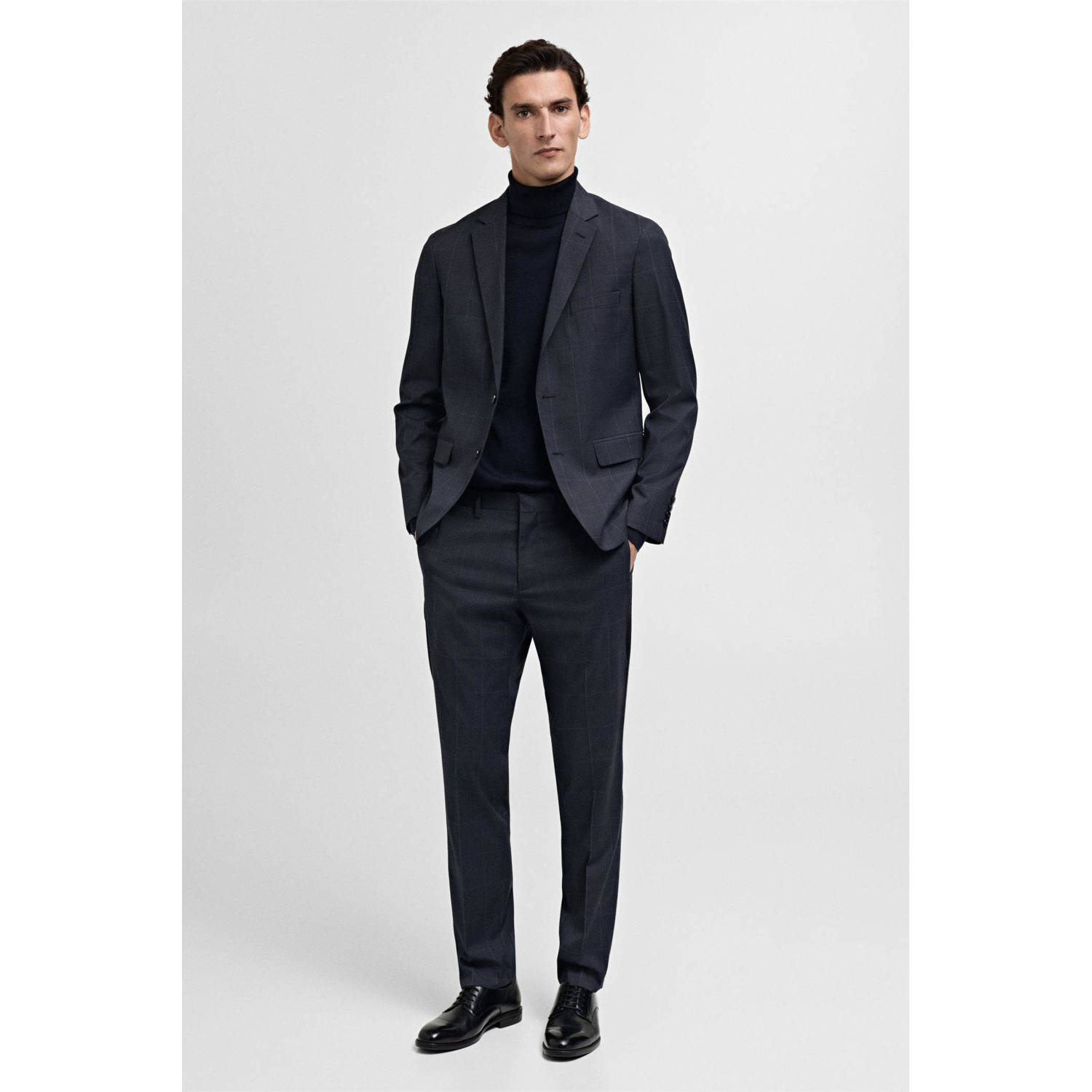 Mango Man colbert donkerblauw