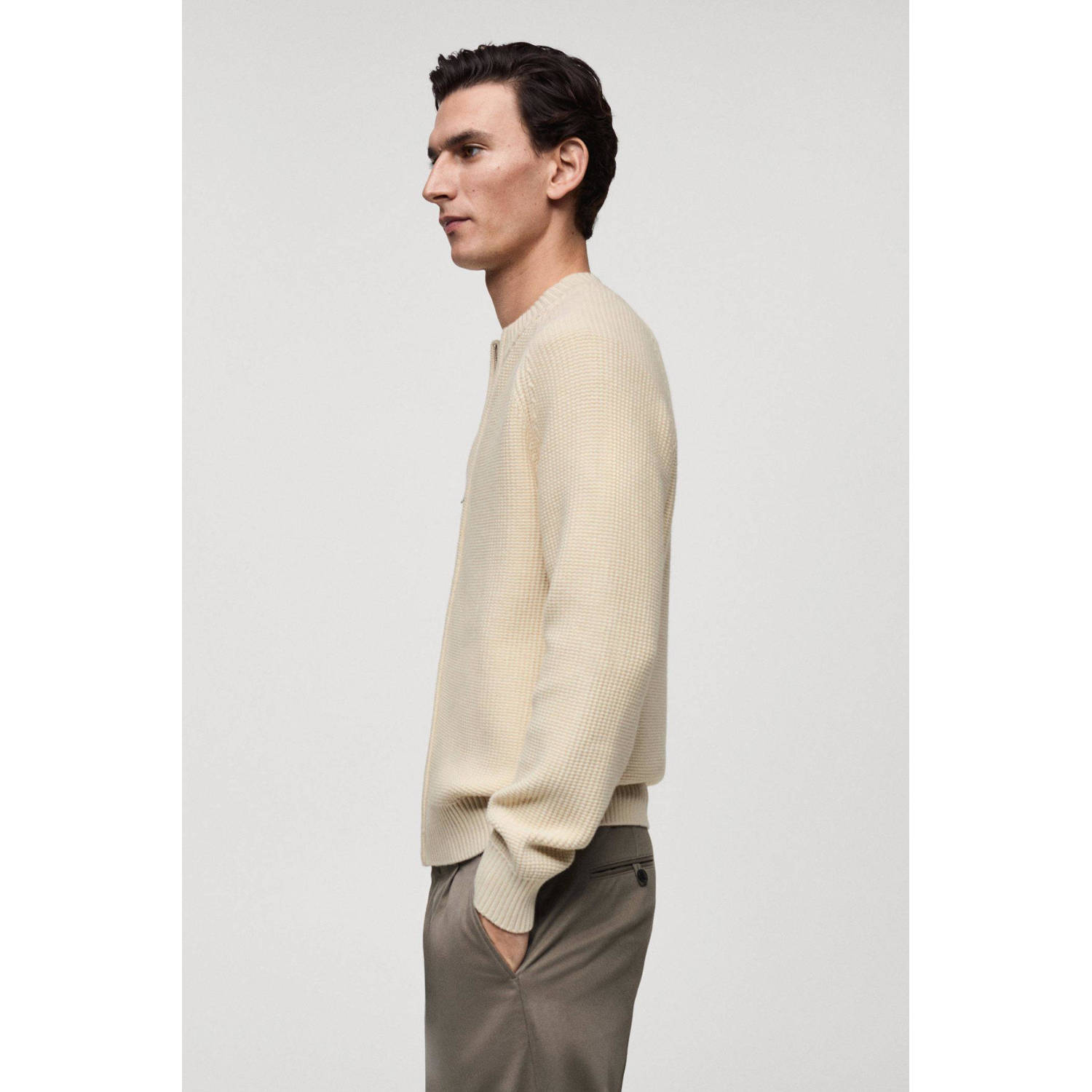 Mango Man vest grof gebreid
